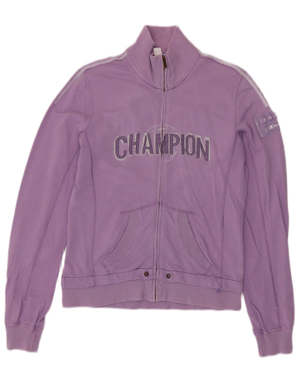 Champion Womens Heritage Fit Tracksuit Top Jacket UK 12 Medium Purple