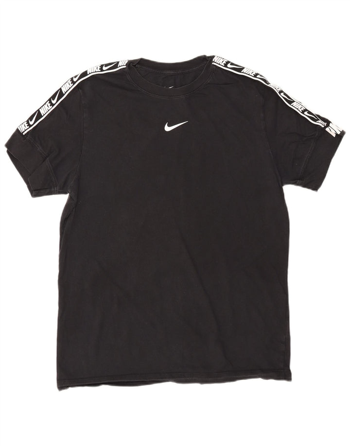NIKE Mens Standard Fit Graphic T-Shirt Top Medium Black Cotton