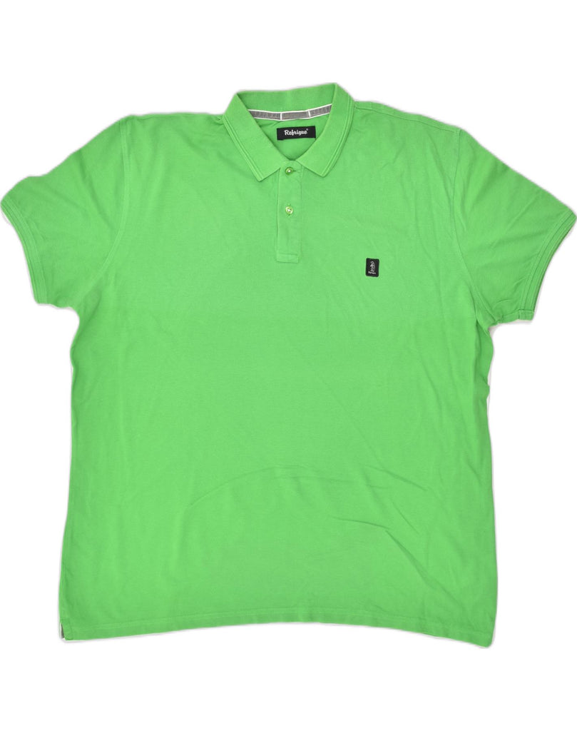 REFRIGUE Mens Polo Shirt 2XL Green Cotton | Vintage Refrigue | Thrift | Second-Hand Refrigue | Used Clothing | Messina Hembry 