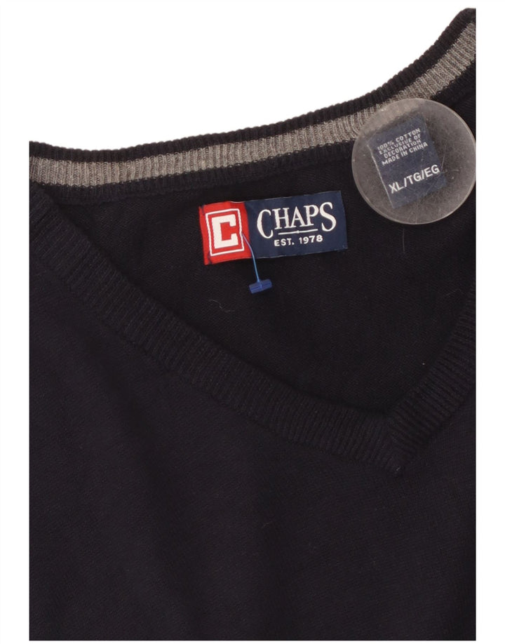 CHAPS Mens Vest Tank Top XL Navy Blue Cotton