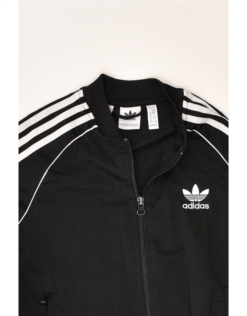 ADIDAS Boys Tracksuit Top Jacket 11-12 Years Black Polyester | Vintage Adidas | Thrift | Second-Hand Adidas | Used Clothing | Messina Hembry 