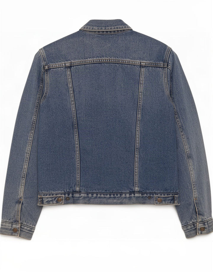 Levi's Womens Denim Sherpa Jacket UK 14 Large Blue
