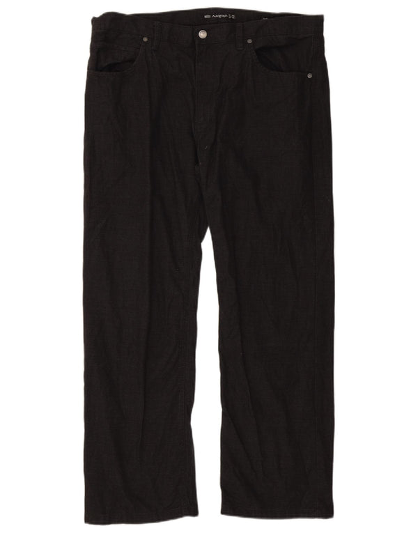 Marks & Spencer Mens Autograph Straight Casual Trousers W38 L29 Black
