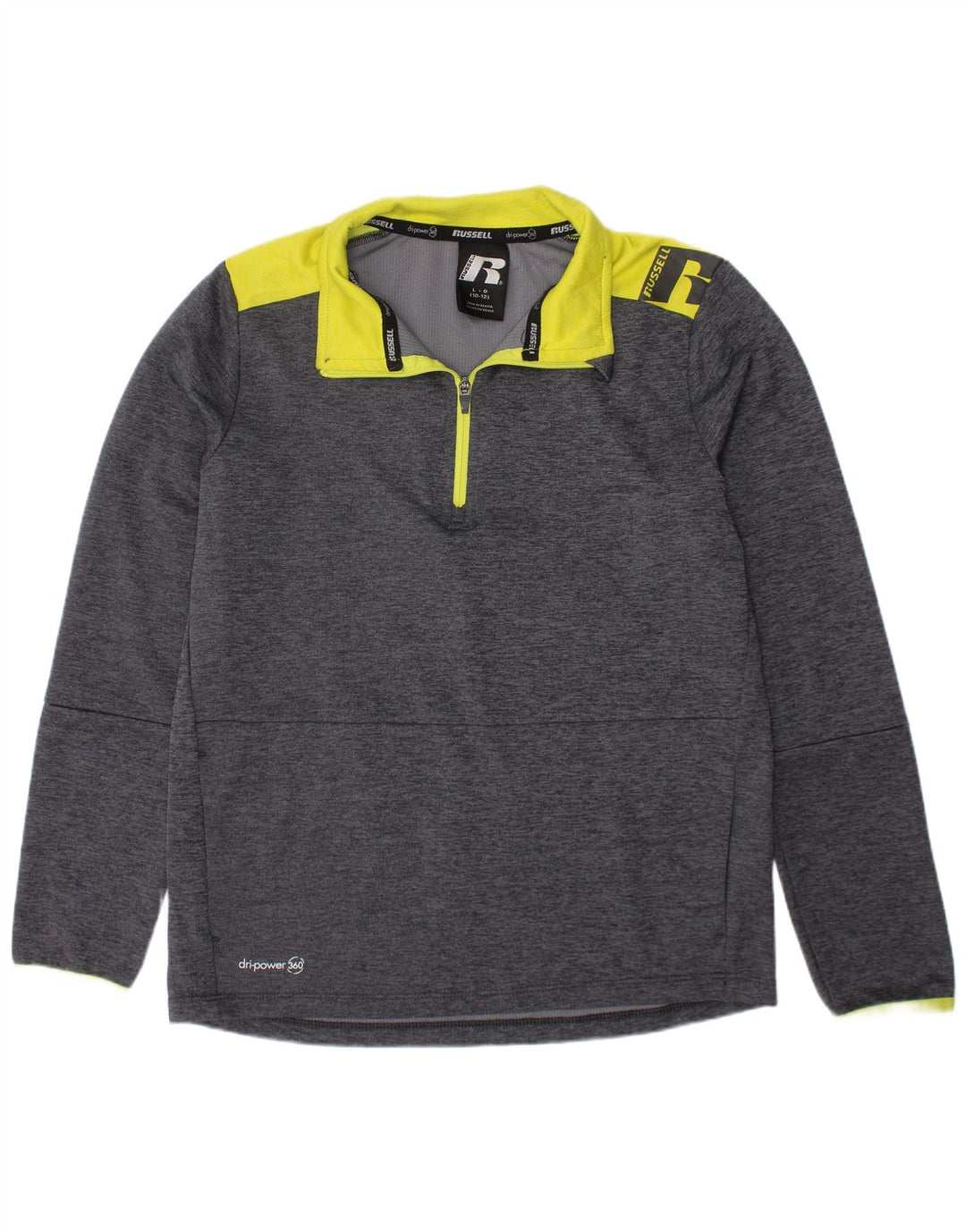 RUSSELL ATHLETIC Boys Pullover Tracksuit Top 10-11 Years Large Grey