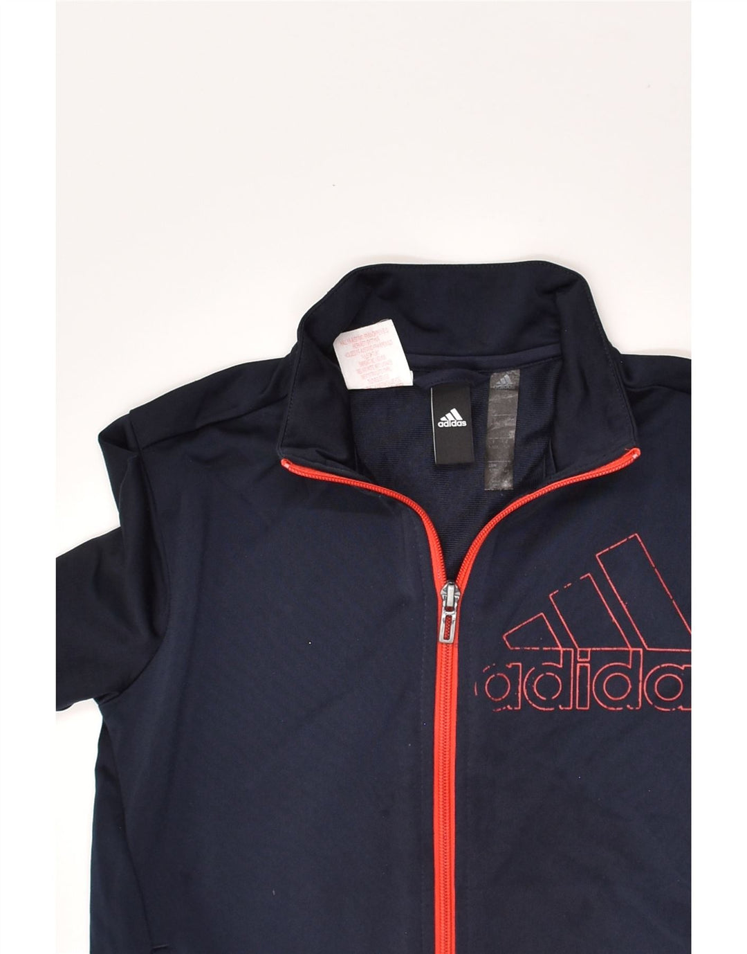 ADIDAS Boys Graphic Tracksuit Top Jacket 9-10 Years Navy Blue Polyester | Vintage Adidas | Thrift | Second-Hand Adidas | Used Clothing | Messina Hembry 