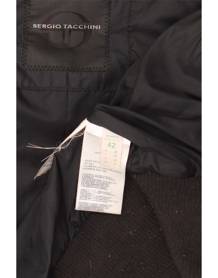 Sergio Tacchini Womens Padded Jacket IT 42 Medium Black Polyester