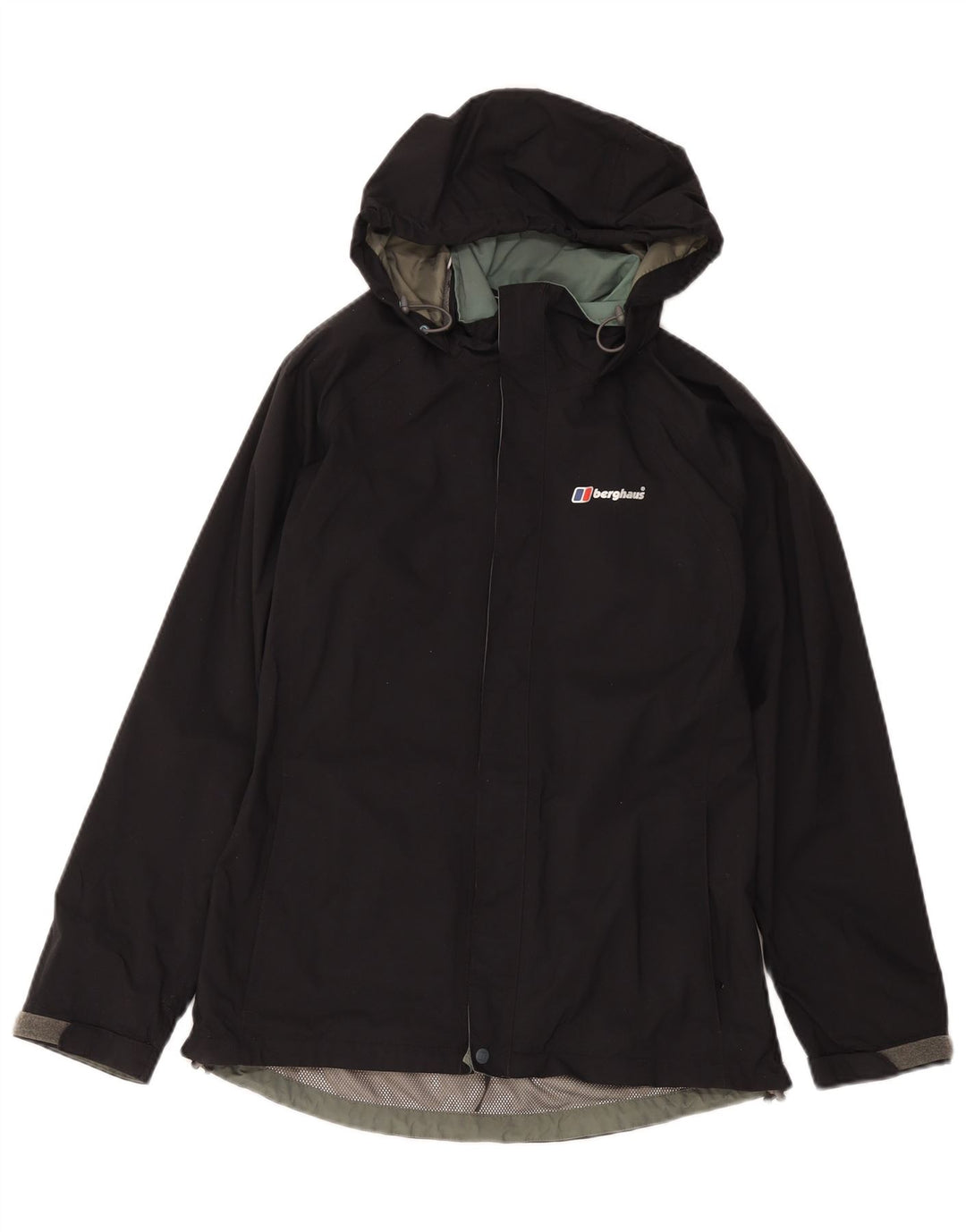 Berghaus Womens Hooded Rain Jacket UK 12 Medium  Black Polyamide
