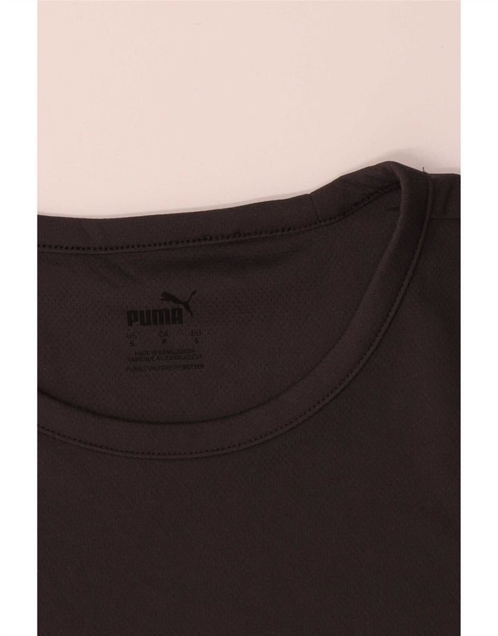 Puma Mens T-Shirt Top Small Black Colourblock Polyester