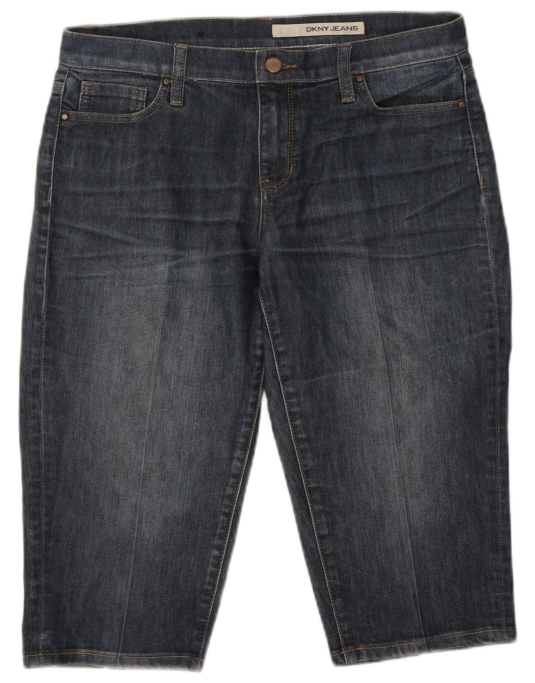 Dkny Womens Bermuda Denim Shorts US 8 Medium W32 Navy Blue Cotton