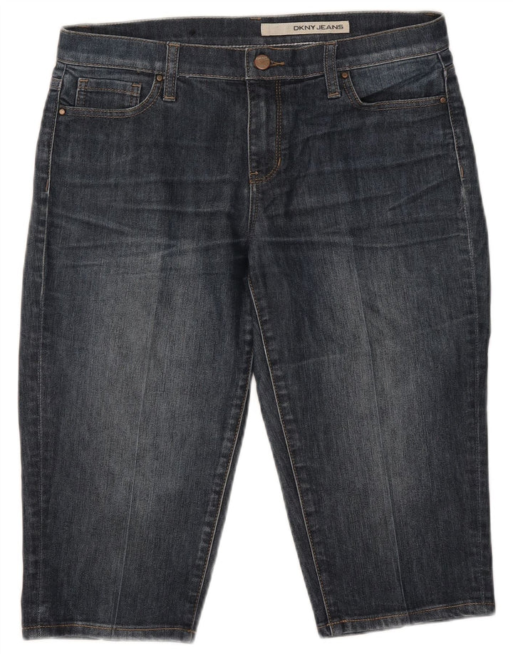 Dkny Womens Bermuda Denim Shorts US 8 Medium W32 Navy Blue Cotton