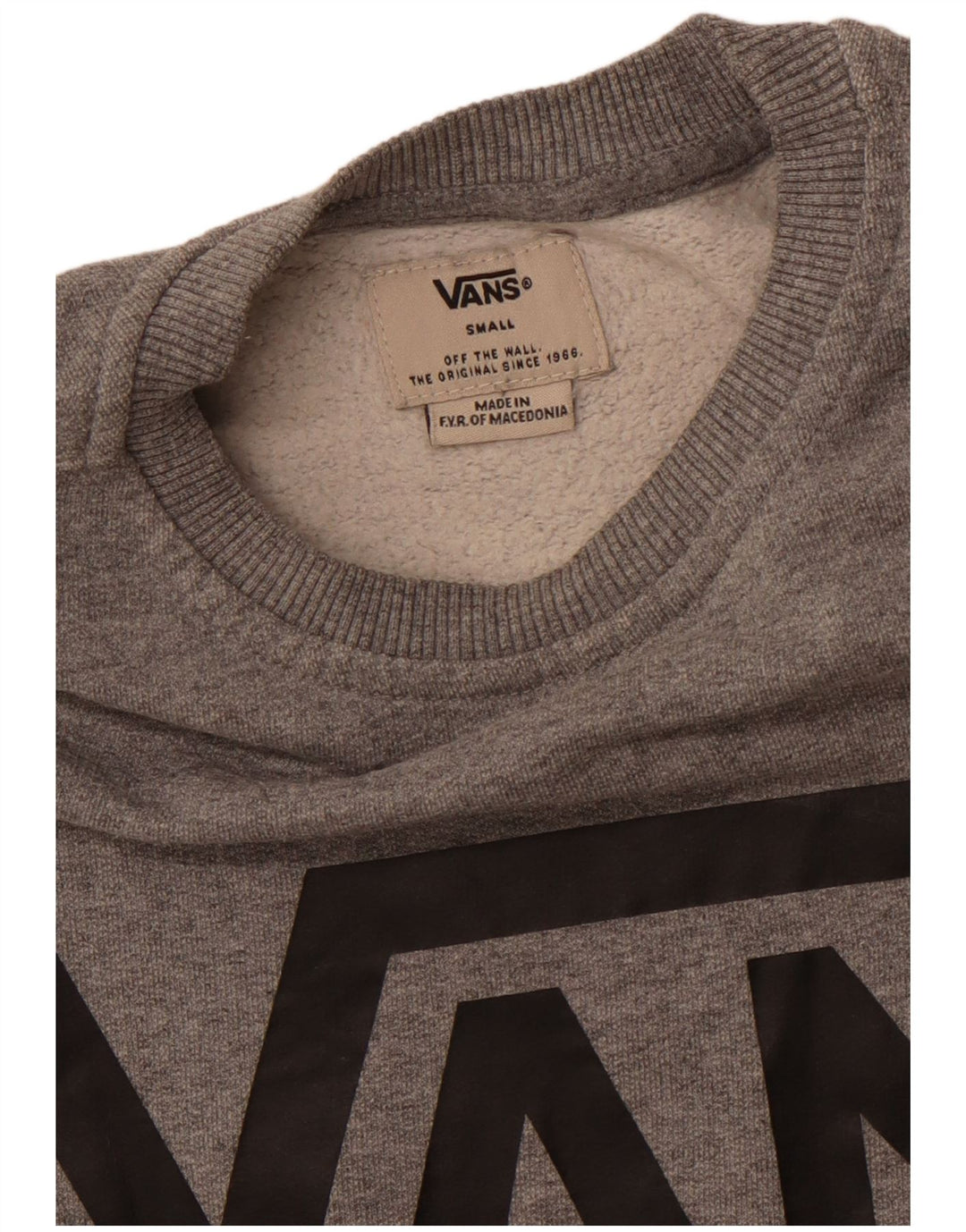 Vans Mens Graphic Sweatshirt Jumper Small Grey Flecked