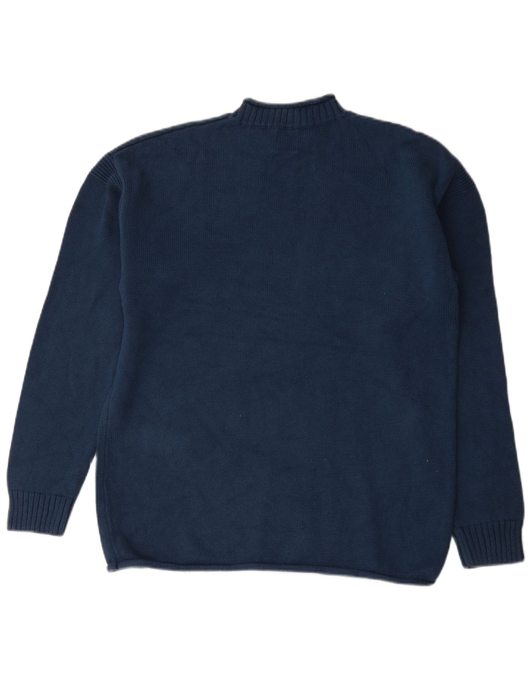Zara Mens Turtle Neck Jumper Sweater Large Navy Blue Cotton