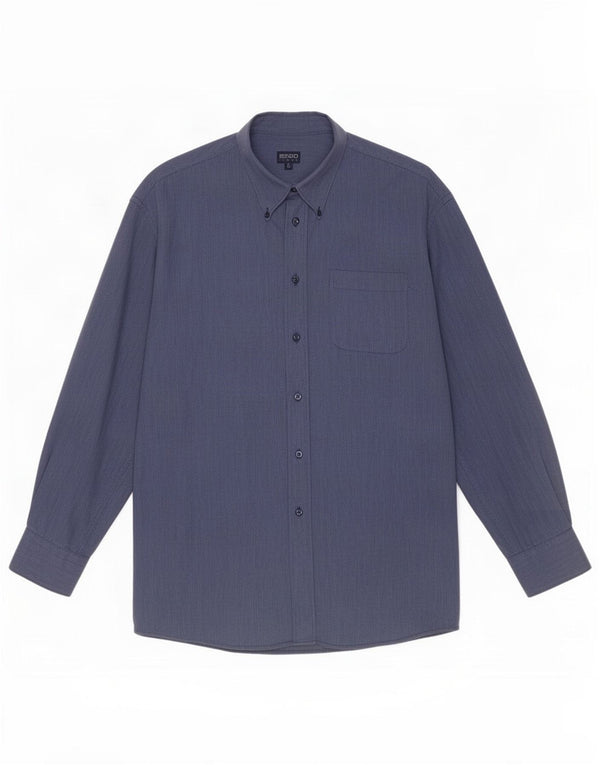 Kenzo Mens Shirt Size 43 17 XL Navy Blue