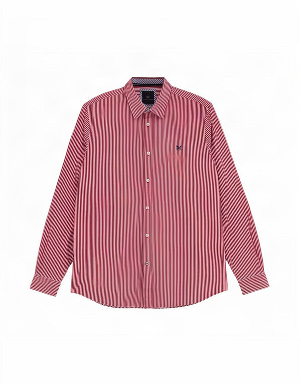 Crew Clothing Mens Classic Fit Shirt XL Red Pinstripe Cotton