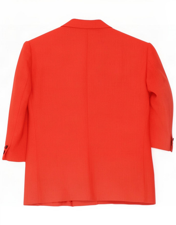 Del Mod Womens Short Sleeve 5 Button Blazer Jacket IT 48 XL Red Polyester