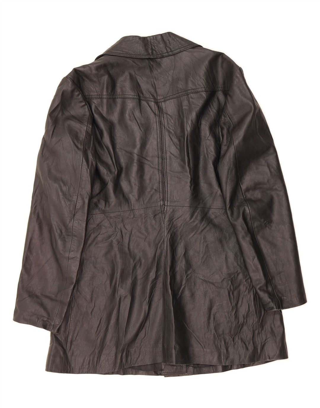 VINTAGE Womens Leather Coat IT 54 3XL Black Leather Vintage Vintage and Second-Hand Vintage from Messina Hembry 