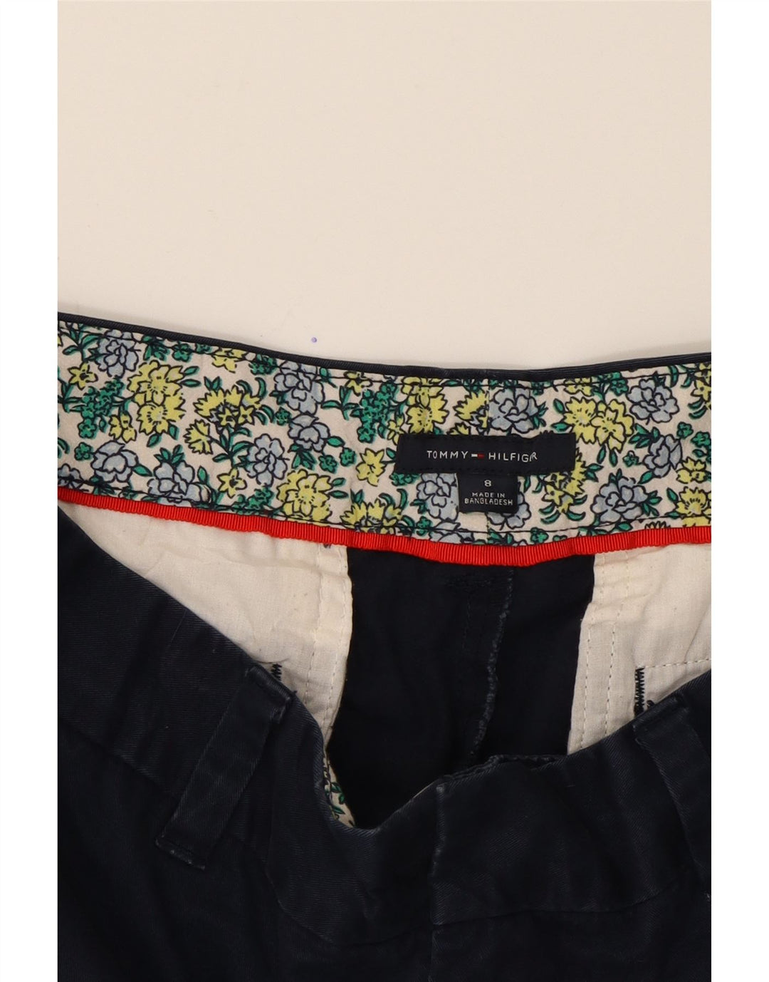 TOMMY HILFIGER Womens Chino Shorts US 8 Medium W32  Navy Blue Cotton Vintage Tommy Hilfiger and Second-Hand Tommy Hilfiger from Messina Hembry 