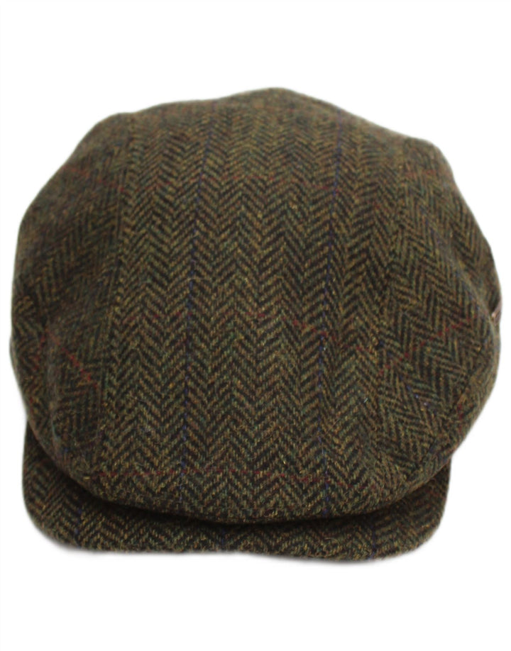 Mucros Weavers Mens Flat Cap Medium Khaki Herringbone Wool Classic