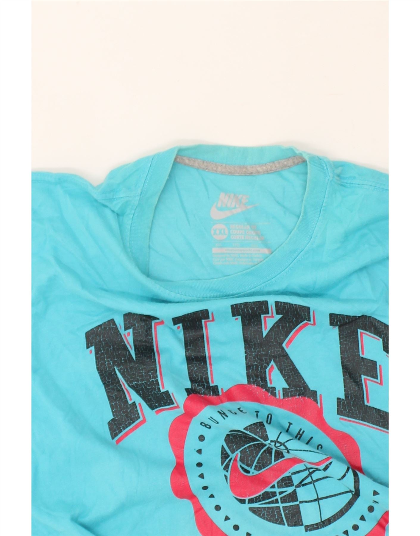 NIKE Homme Regular Fit Graphic T-Shirt Top 2XL Bleu | vintage Nike | Économie | Nike d'occasion | Vêtements d'occasion | Messine Hembry