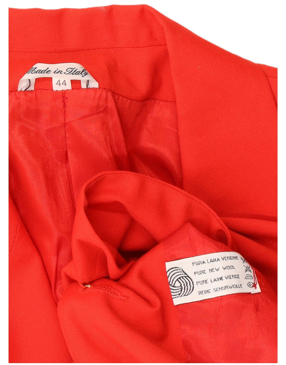 VINTAGE Womens 2 Button 2 Piece Skirt Set IT 44 Medium W26  Red Wool