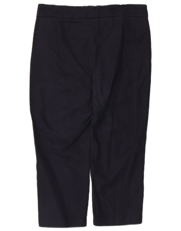 Marks & Spencer Womens Capri Trousers UK 12 Medium W34 L22 Navy Blue