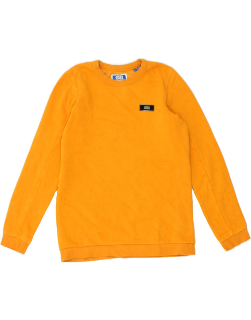 JACK & JONES Boys Graphic Sweatshirt Jumper 13-14 Years Yellow Cotton | Vintage Jack & Jones | Thrift | Second-Hand Jack & Jones | Used Clothing | Messina Hembry 