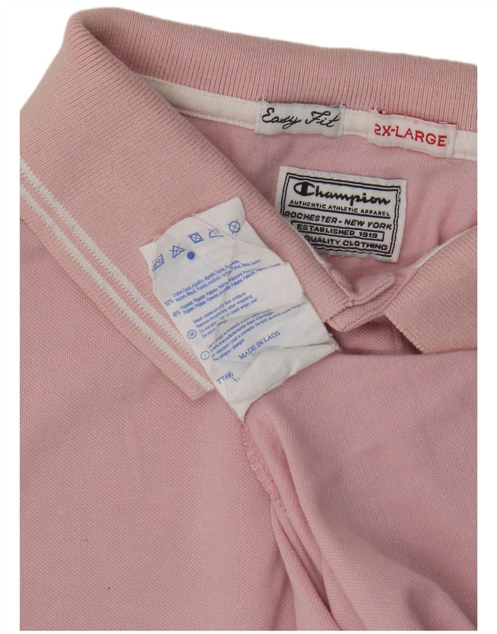 Champion Mens Polo Shirt 2XL Pink Cotton