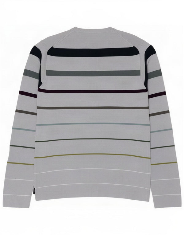 Paul Smith Mens Crew Neck Jumper Sweater Large Blue Striped Cotton