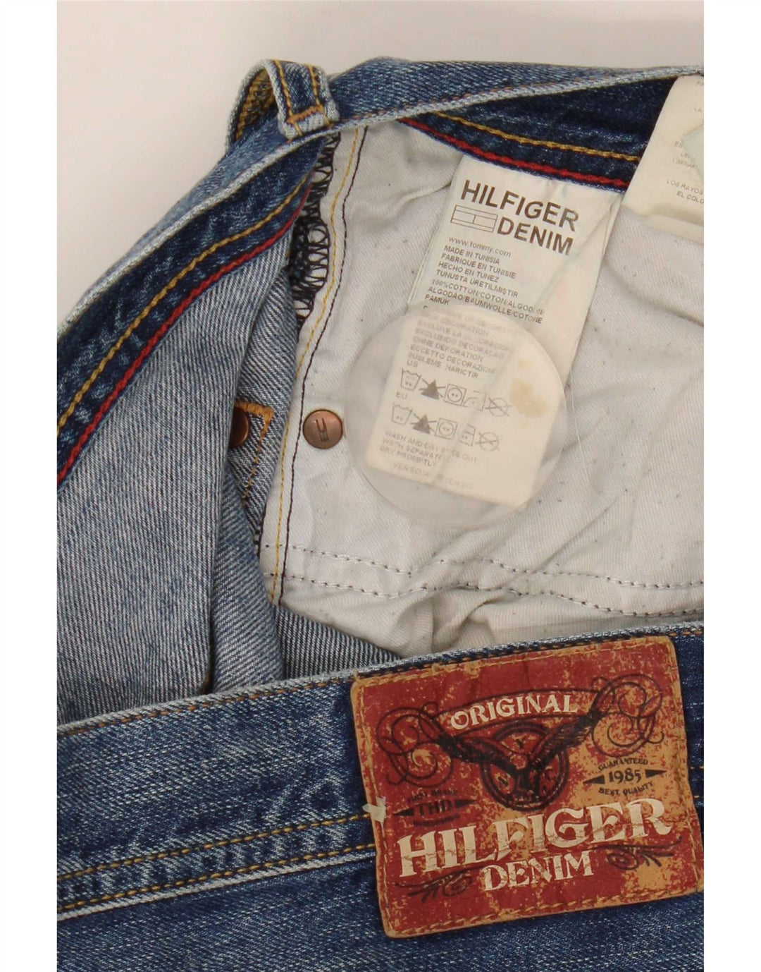Tommy Hilfiger Mens Straight Jeans W33 L32 Blue Cotton