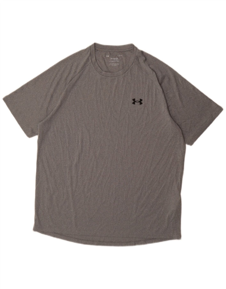 UNDER ARMOUR Mens T-Shirt Top Large Grey Polyester