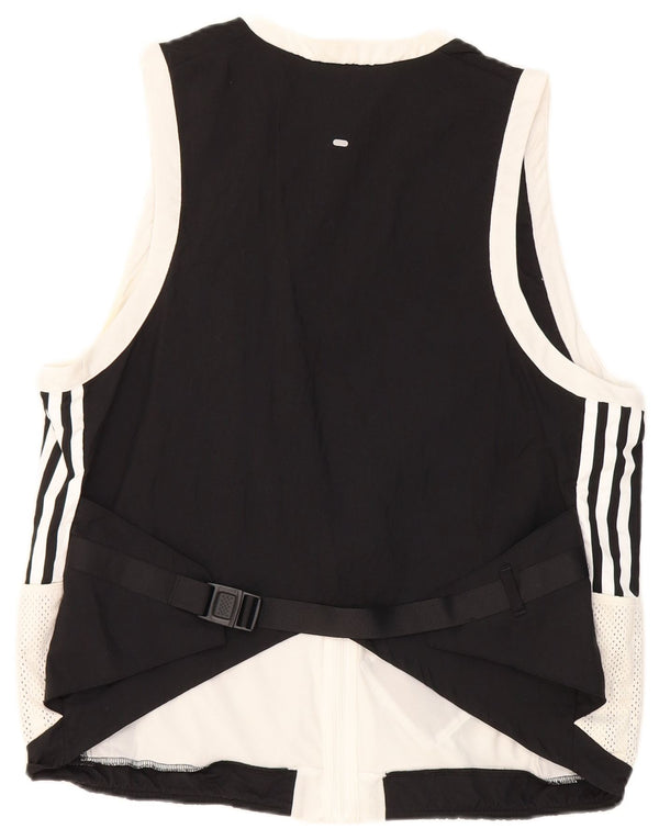 Adidas Womens Crop Tracksuit Top Jacket UK 16/18 Large Black Colourblock