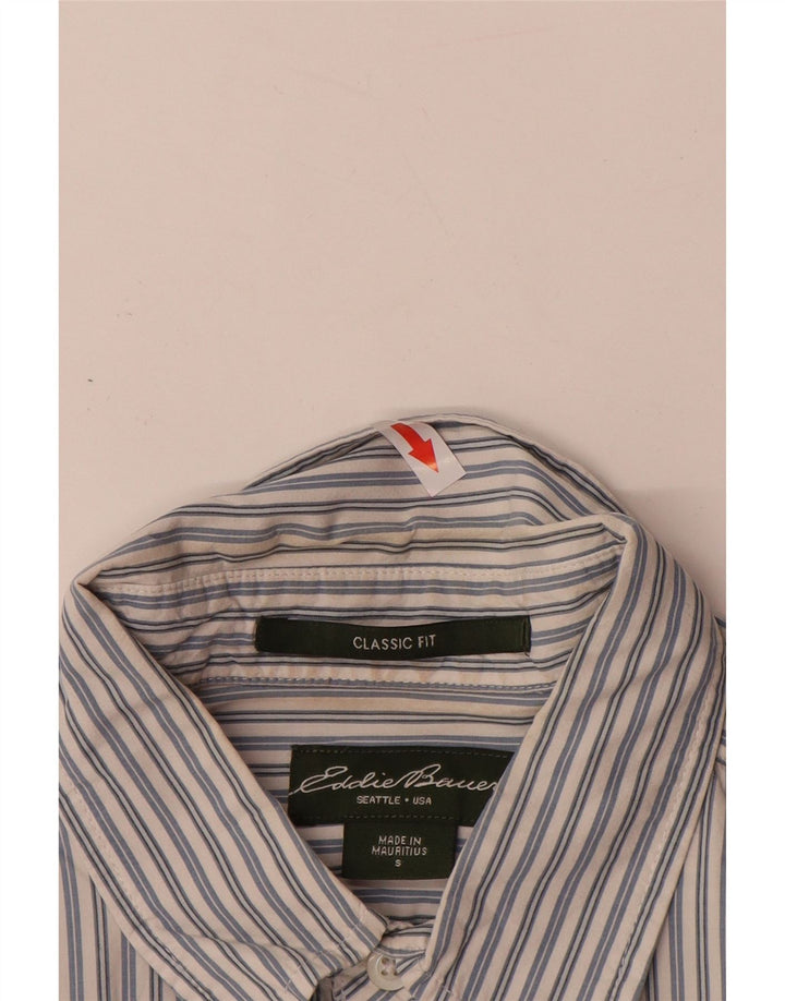 EDDIE BAUER Mens Classic Fit Shirt Small Blue Pinstripe Cotton