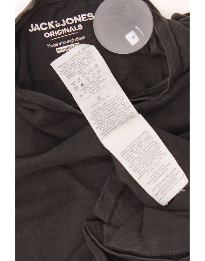 Jack & Jones Mens Regular Fit T-Shirt Top Small Black Cotton