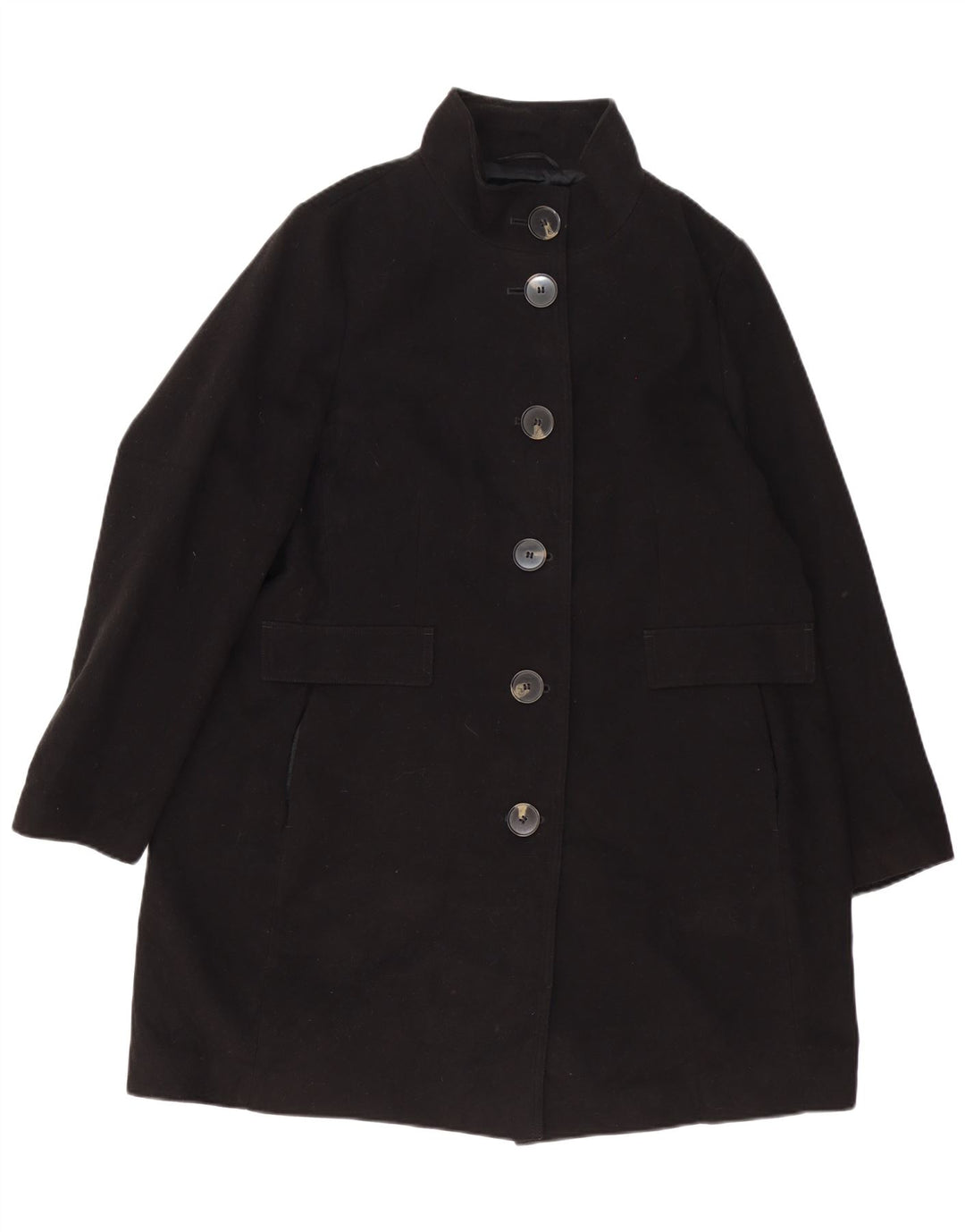 Marks & Spencer Womens Overcoat UK 20 2XL Black Polyester