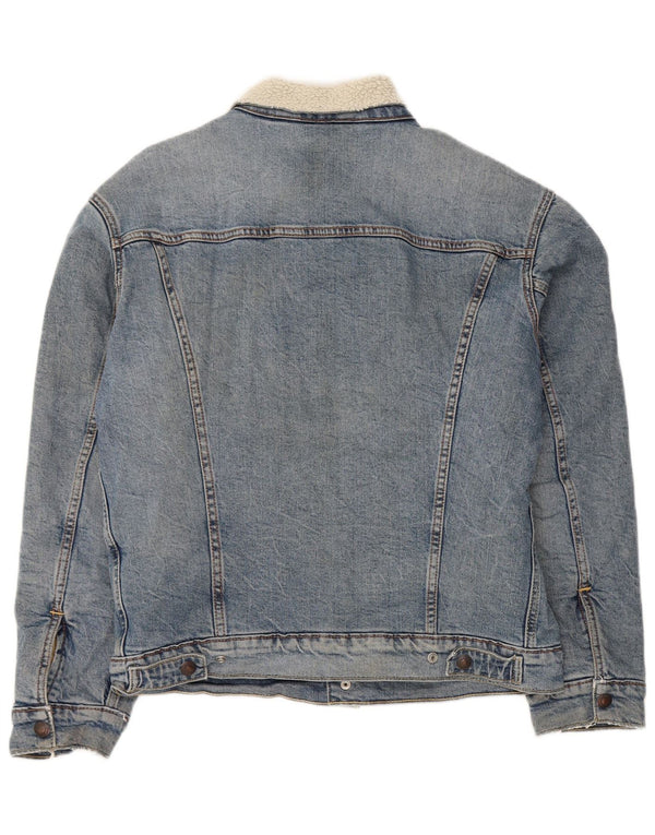 Levi's Mens Sherpa Denim Jacket UK 36 Small Blue Cotton