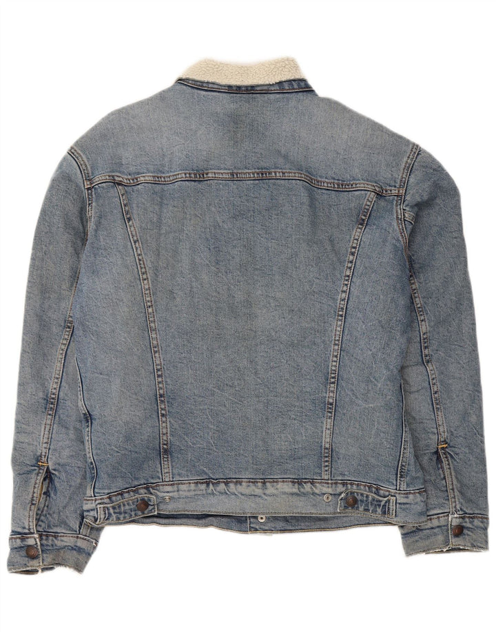 Levi's Mens Sherpa Denim Jacket UK 36 Small Blue Cotton