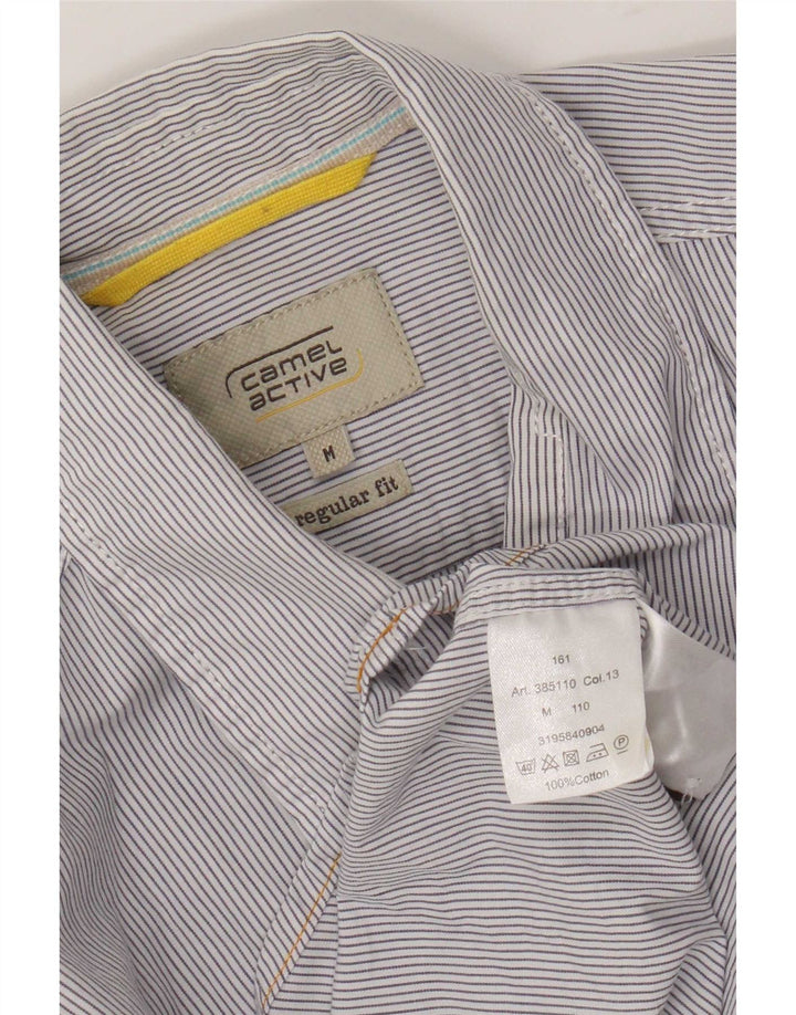 Camel Active Mens Regular Fit Shirt Medium White Pinstripe Cotton