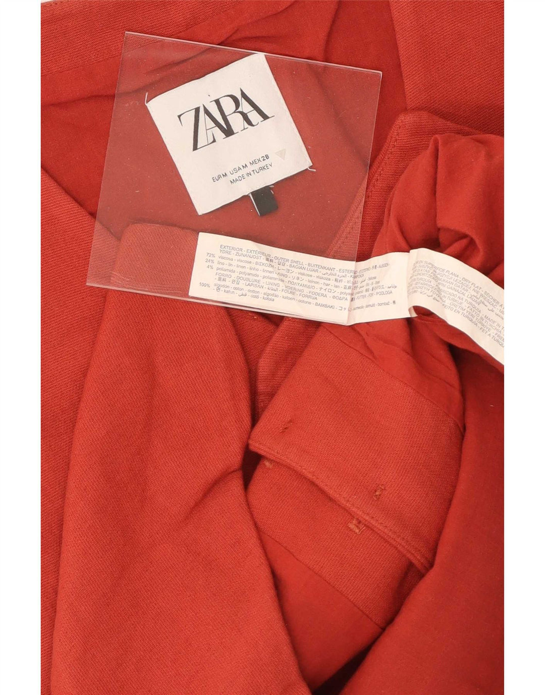 Zara Womens Waistcoat UK 12 Medium Red Viscose