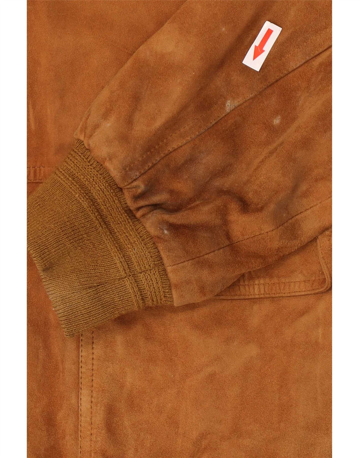 Zarro Mens Suede Jacket UK 40 Large Brown Leather