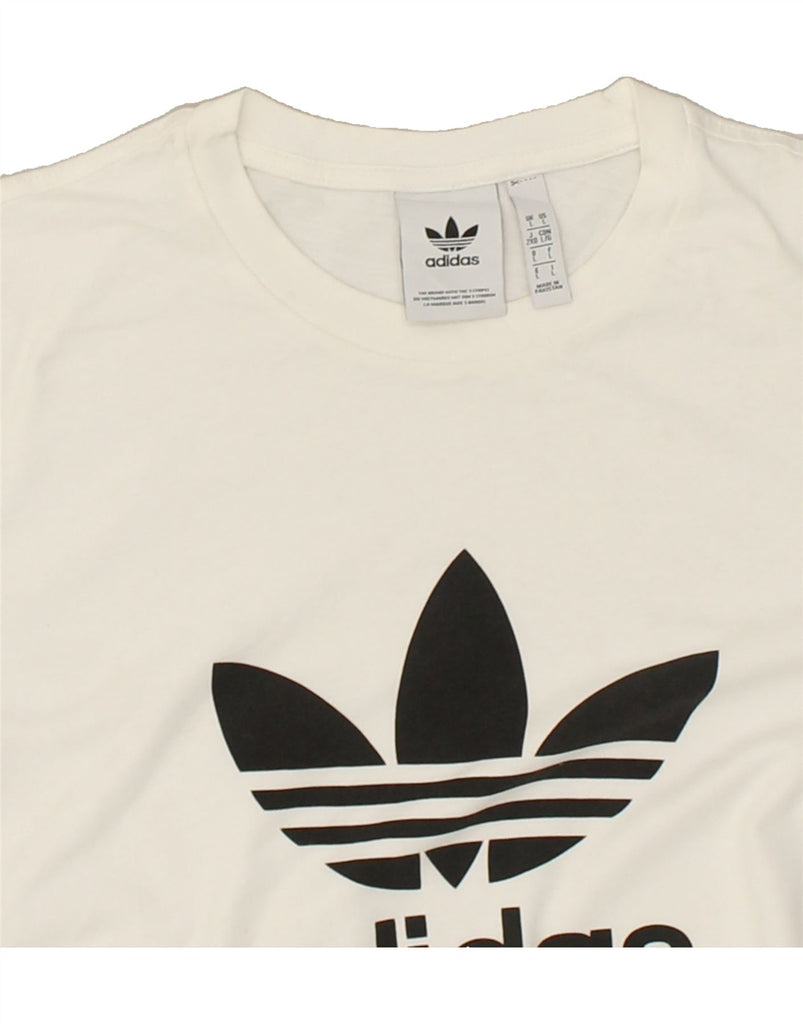 ADIDAS Mens Graphic T-Shirt Top Large White Cotton | Vintage Adidas | Thrift | Second-Hand Adidas | Used Clothing | Messina Hembry 