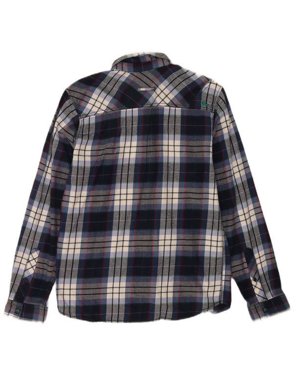 Quiksilver Boys Flannel Shirt 15-16 Years Navy Blue Check