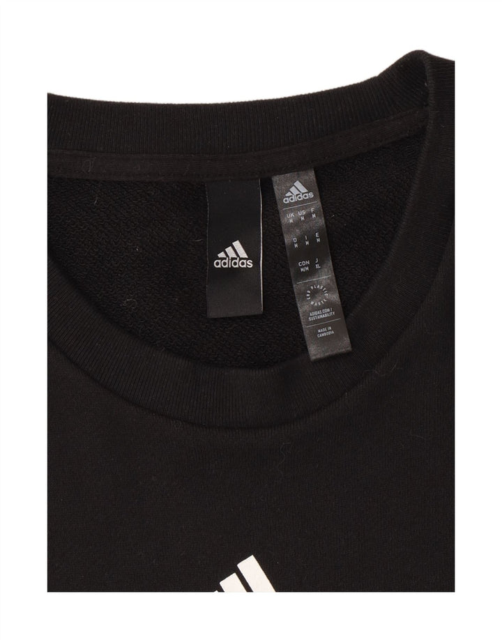 ADIDAS Mens Graphic Sweatshirt Jumper Medium Black Cotton Vintage Adidas and Second-Hand Adidas from Messina Hembry 