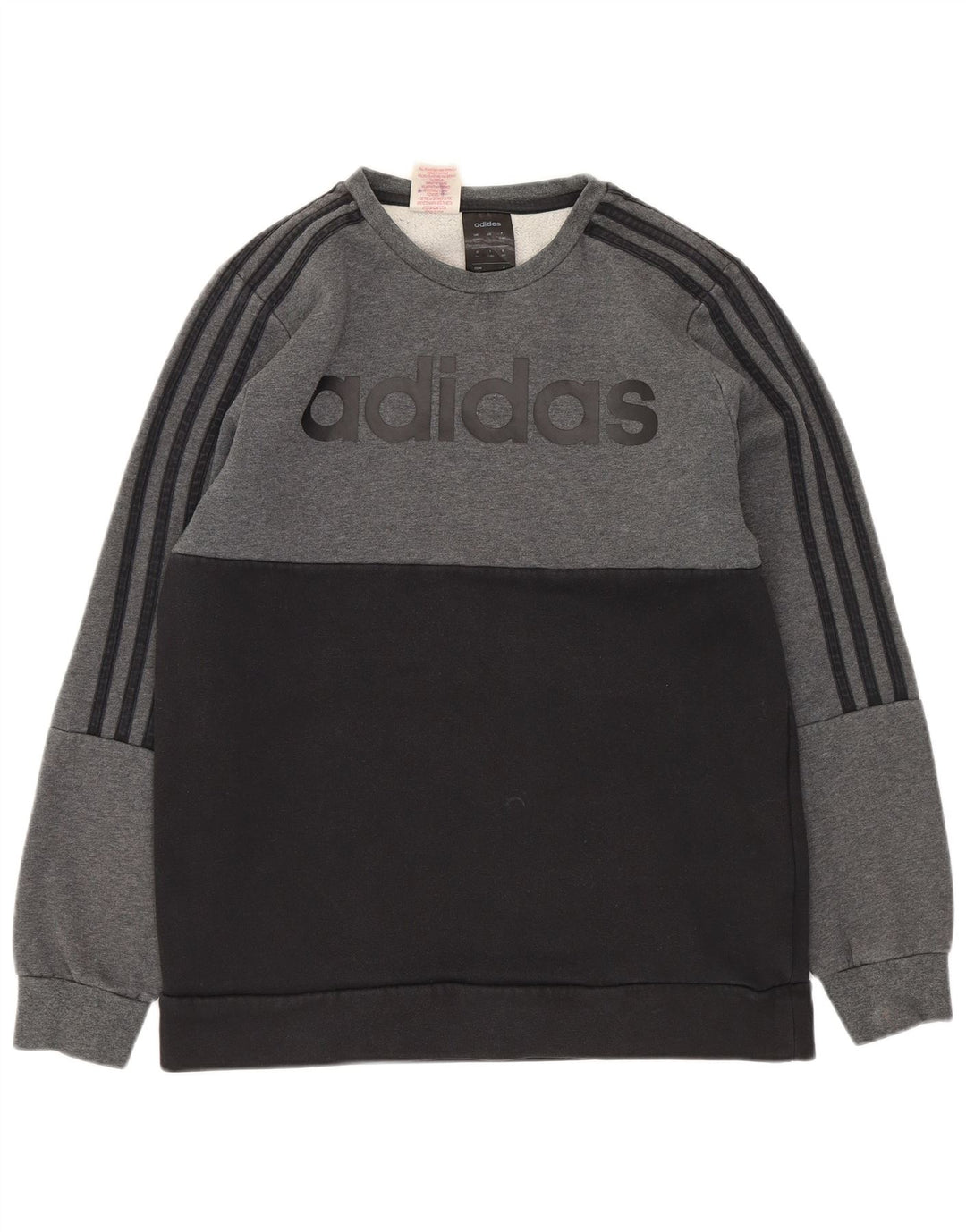 Adidas Boys Graphic Sweatshirt Jumper 12-13 Years Grey Colourblock Cotton