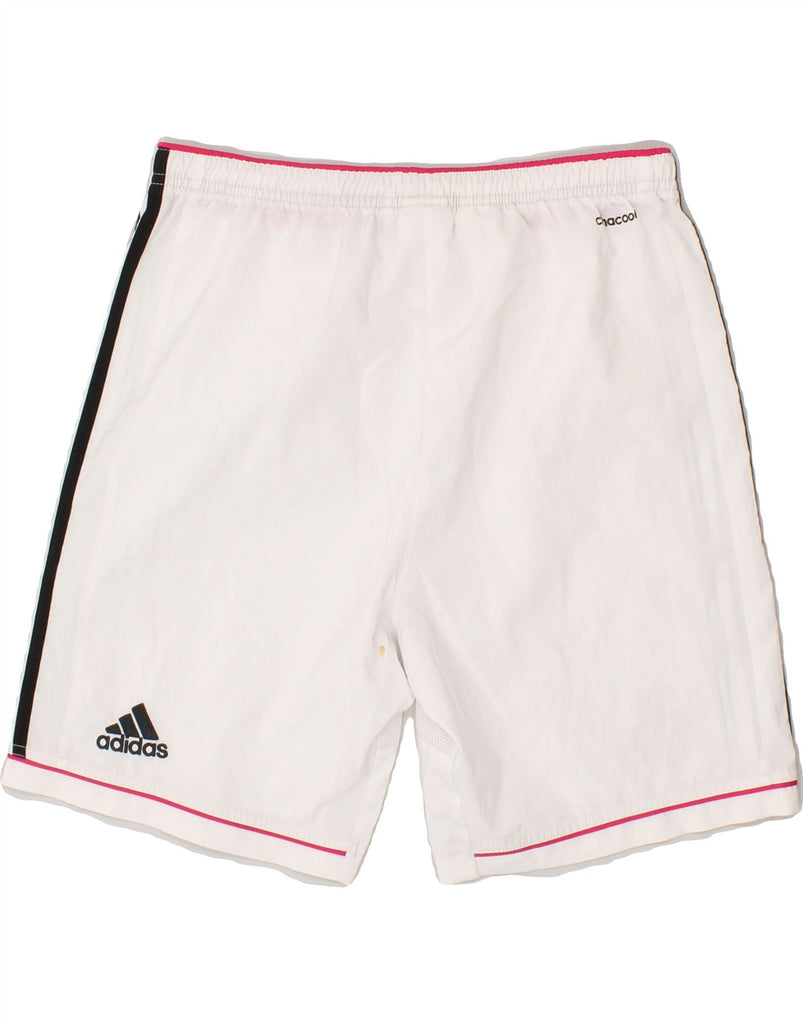 ADIDAS Boys Climacool Sport Shorts 13-14 Years  White Polyester | Vintage Adidas | Thrift | Second-Hand Adidas | Used Clothing | Messina Hembry 