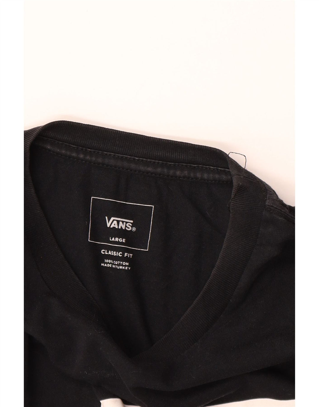 Vans Mens Classic Fit Graphic T-Shirt Top Large Black Cotton