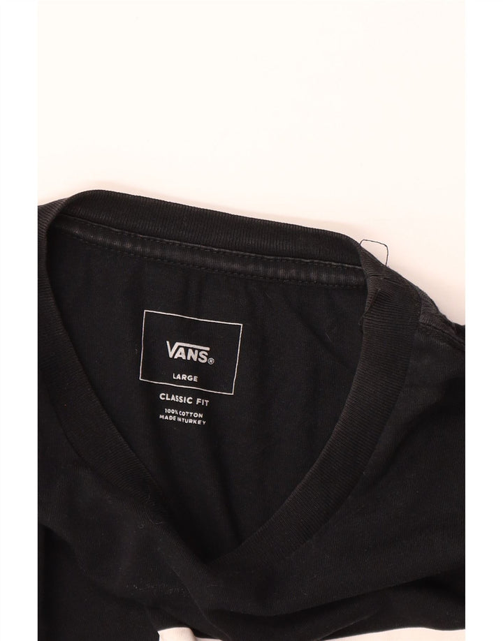 Vans Mens Classic Fit Graphic T-Shirt Top Large Black Cotton