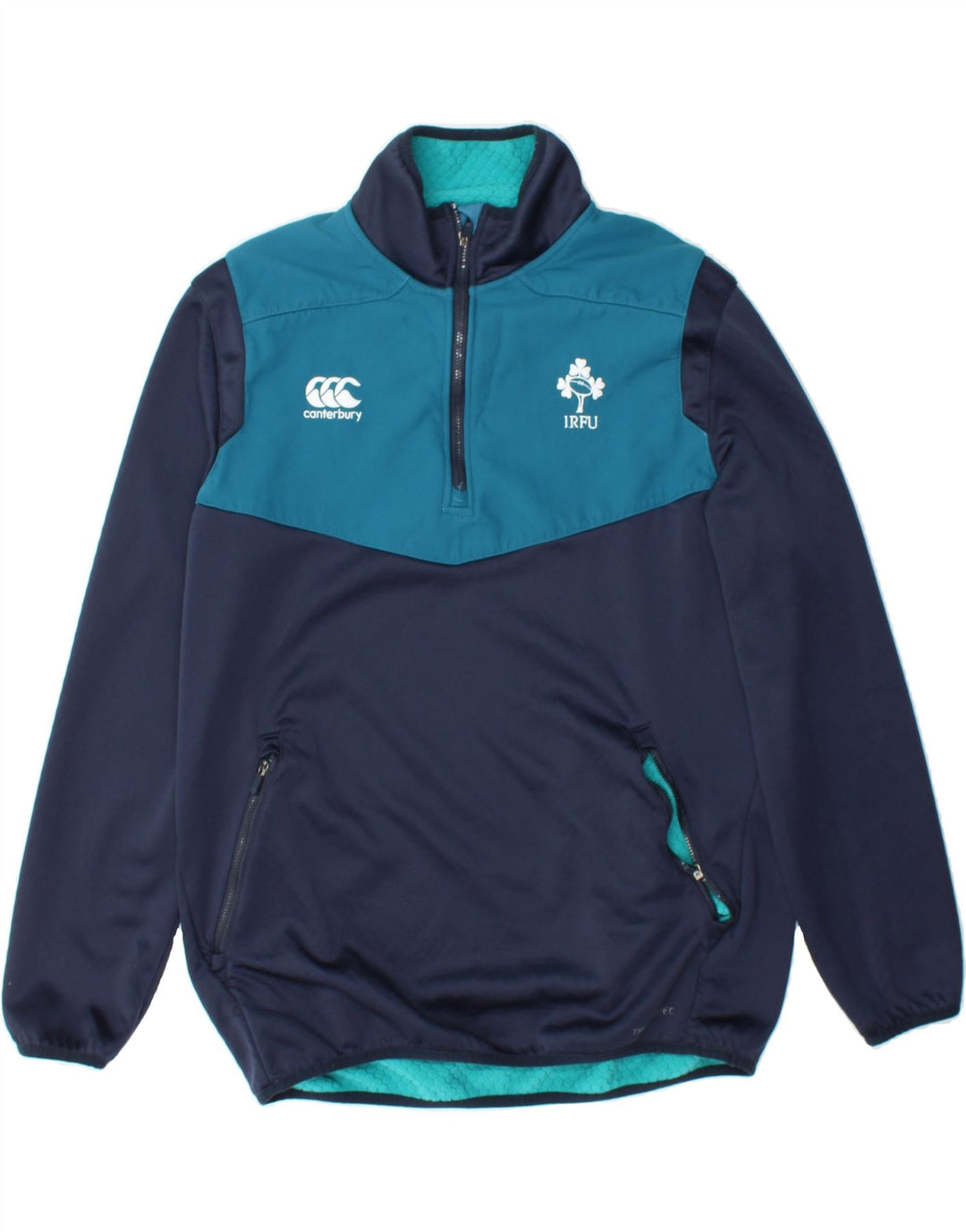 CANTERBURY Womens Tracksuit Top Jacket UK 16 Large Navy Blue Colourblock Vintage Canterbury and Second-Hand Canterbury from Messina Hembry 