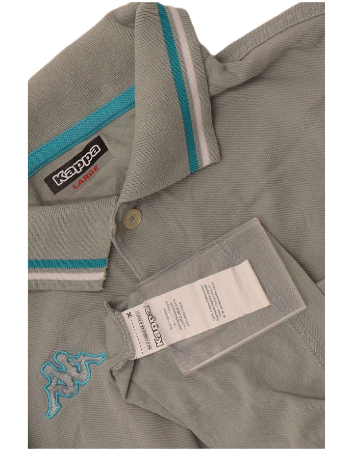 Kappa Mens Polo Shirt Large Grey Cotton