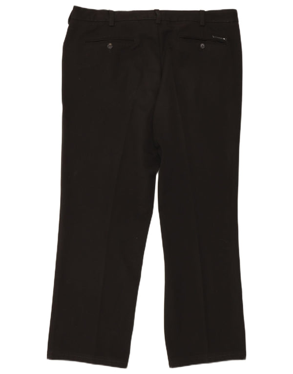 TRUSSARDI Mens Straight Casual Trousers IT 54 2XL W38 L30 Black Polyester