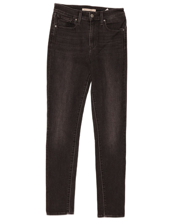 Levi's Womens 721 High Rise Skinny Jeans W27 L30 Black Cotton